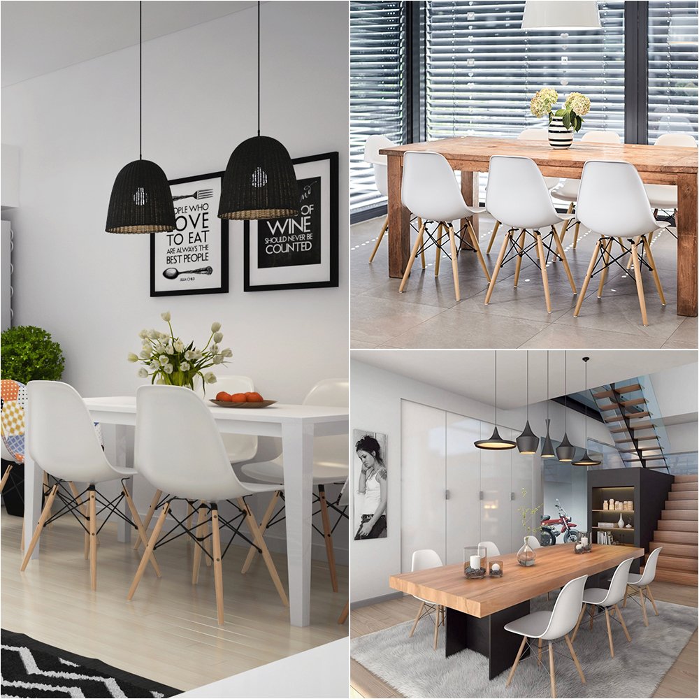 Pre Assembled Modern Style Dining Chair Mid Century Modern DSW Chair, Shell Lounge Plastic Chair for Kitchen, Dining, Bedroom, Living Room